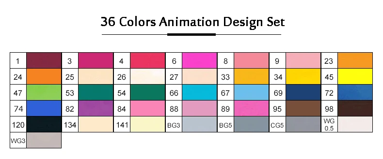 TOUCHNEW 40/60/80/168 Цвет маркер для рисования набор двойной головой художественный эскиз жирной на спиртовой основе маркеры для анимации Manga маркер для белой доски - Цвет: 36 Animation Set