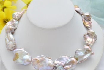 

Jew2293 Huge Lustre A++ 17" lavender baroque KESHI REBORN PEARL NECKLACE