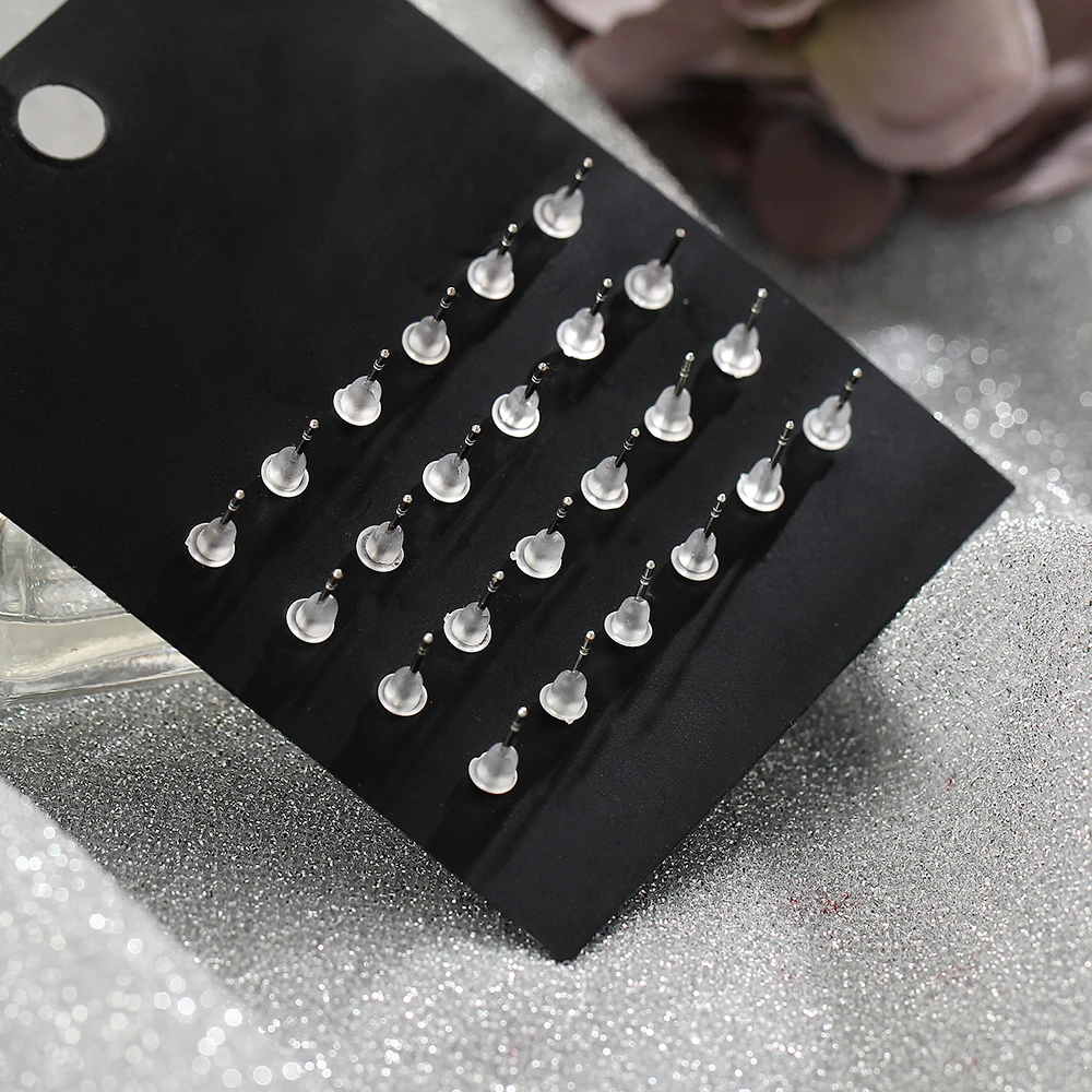 17KM Fashion Cubic Zirconia Stud Earrings Set For Woman Simple Round Silver Color Earring Statement Party Jewelry Gifts 12 Pairs - Image 5