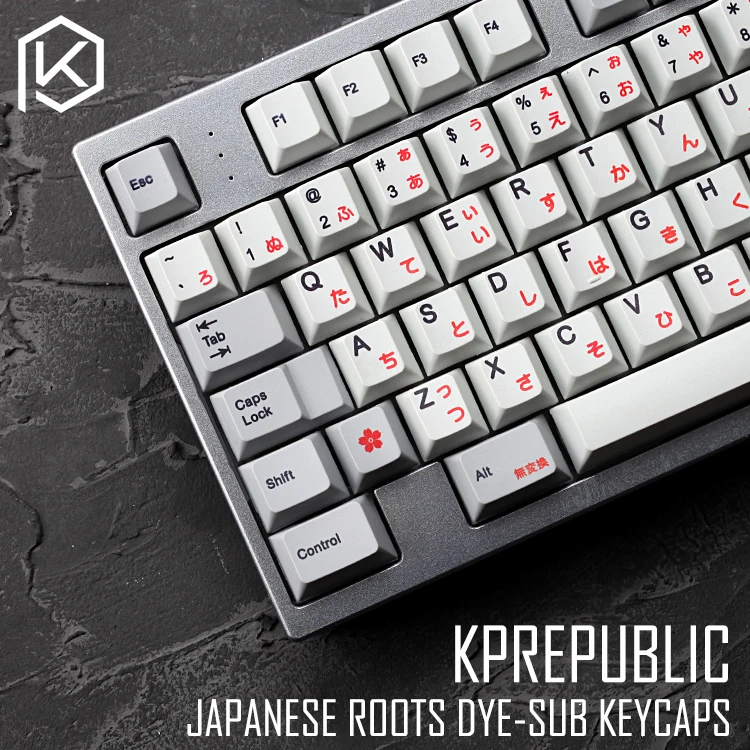 

kprepublic 139 Japan Japanese root font Cherry profile Dye Sub Keycap Set PBT for gh60 xd60 xd84 cospad tada68 rs96 87 104 fc660