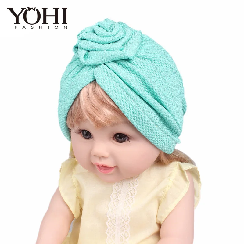 

New children's rose flower turban headband baby hair band headband children's hat Indian Cap