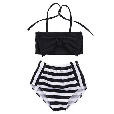 

Pudcoco Baby Kids Girl Cute Swimwear Striped Swimming Bathing Suit Swimsuit