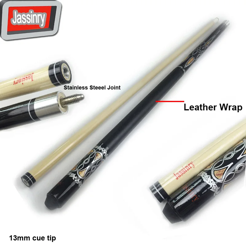 Jassinry 13mm Pool cues Billiard cues in stainless steel+oak shaft Nine