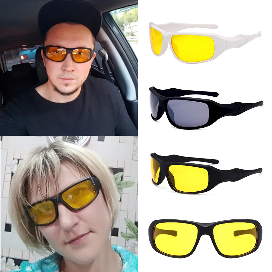 Women And Men Sunglasses Day And Night Driving Glasses Elastic Black