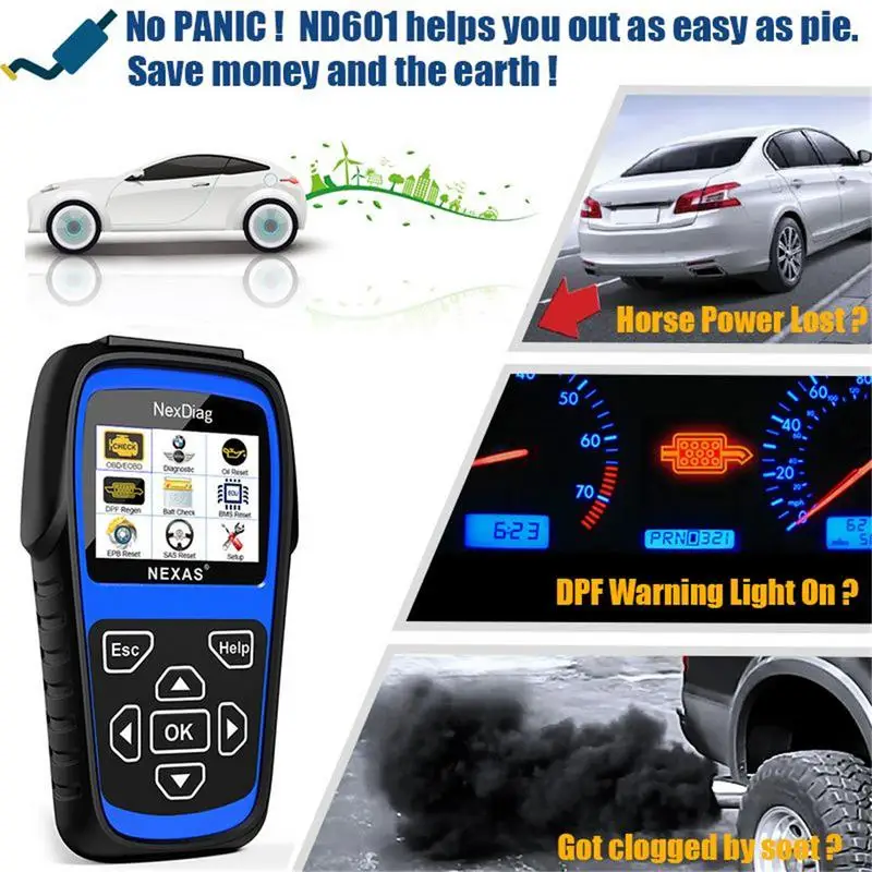 

NEXAS ND601 For BMW / MINI Multi-Sysstem Diagnostic Scanner OBD Code Reader ABS/SRS Airbag DPF Battery Registration Tool