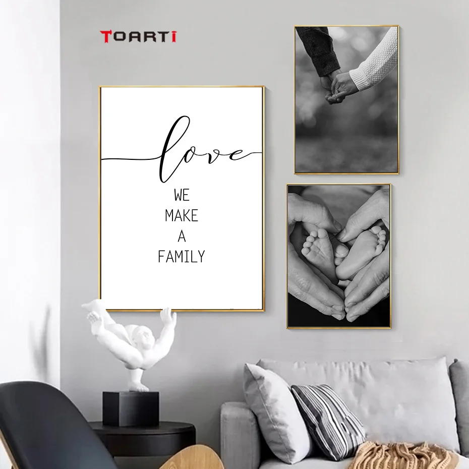 Hand In Hand Romantic Wall Art Realistic Painting Love Quotes Vintage Posters Nordic Prints Black&White Mural Bedroom Home Decor (5)