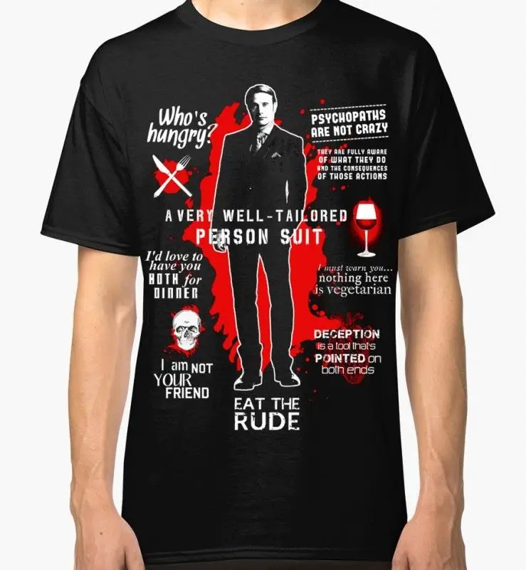 

2018 Summer T Shirt Hannibal Quotes Men's T-shirt Mads Mikkelsen Tee