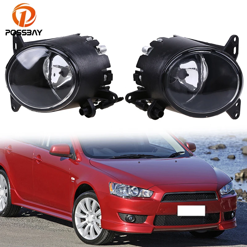 possbay car auto fog light front lower bumper driving fog mitsubishi lancer front light