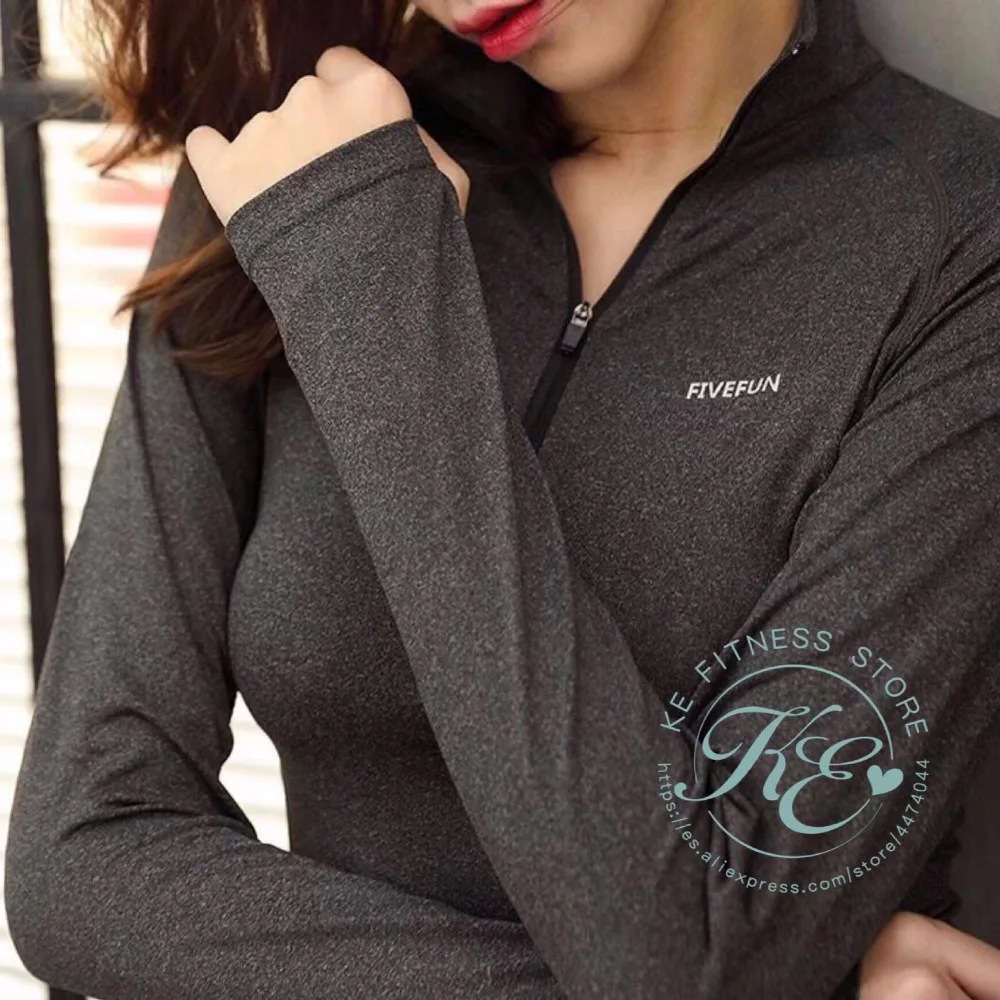 KE Chaqueta de полиэстер y нейлон mujer, negra y gris para yoga, бег, фитнес-зал con медиа cremallera спортивная куртка для бега