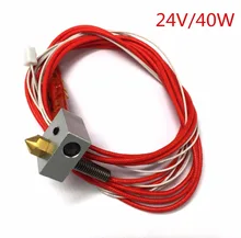 Creality Assembled Extruder Hot End for RepRap 3D Printer 1.75mm Filament, 0.4mm Nozzle, 24V 40W Heater, NTC Thermistor Hotend