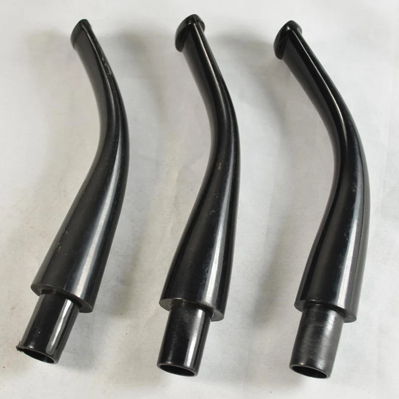 3pcs New  Ebonite Vulcanizates Mouthpieces Stem for Tobacco Smoking Pipe Black
