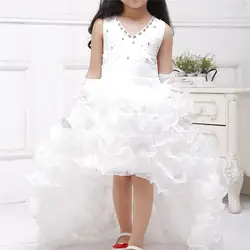 Azel/2019 брендовые поезд нарядные платья для девочек Дети белый принцессы детская одежда 4 5 6 7 8 9 10 11 для детей 12 лет SKF154024