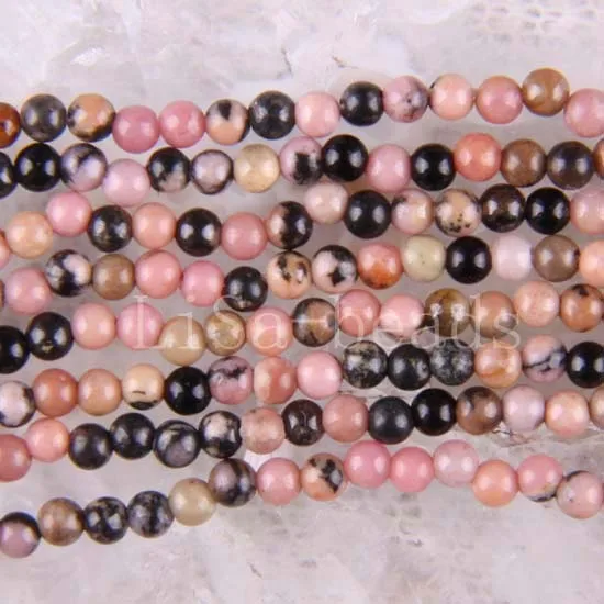 

Free Shipping New without tags Fashion Jewelry Multi-color Round 2MM Natural Rhodonite Loose Beads Strand 16" RA250