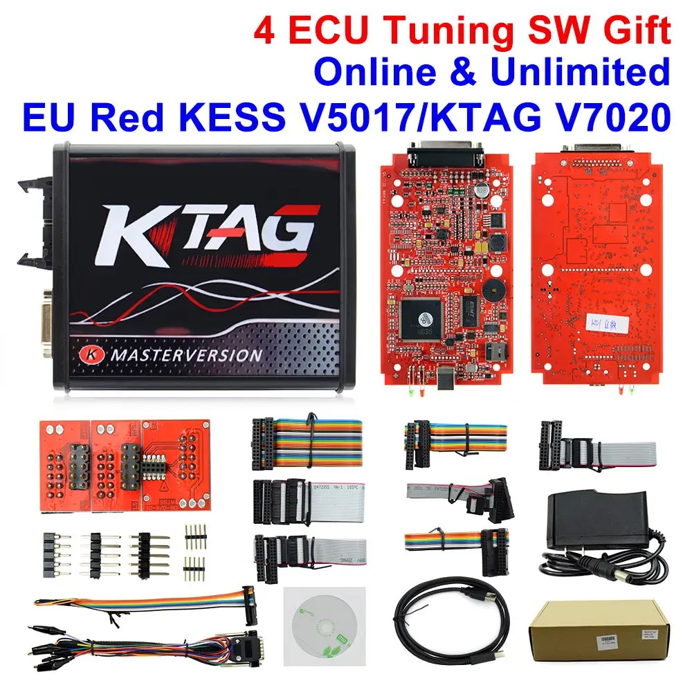 Самый KTAG V2.23 7,020 неограниченная версия KESS V5.017 V2.47 K TAG Master ECU программируемый инструмент с 22 адаптерами BDM