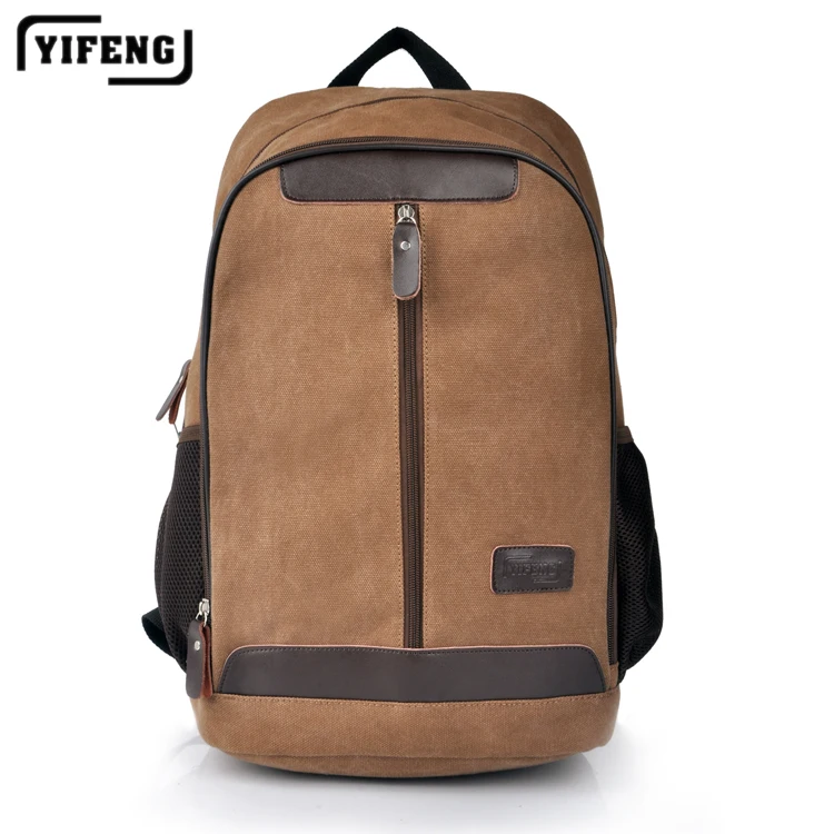 fashion branded vintage canvas men's shockproof Laptop Bag rucksack