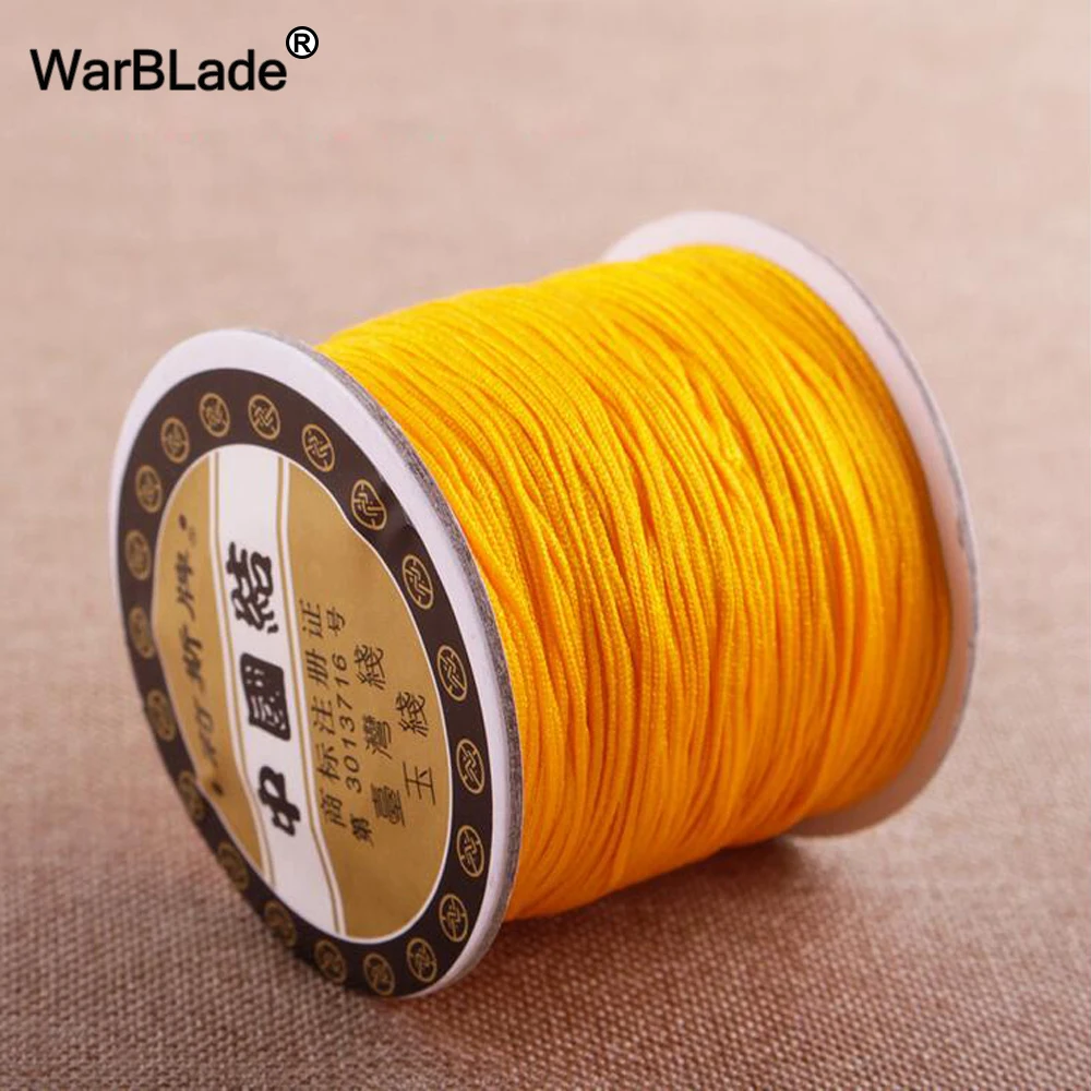 WarBLade 120 м 0,8 мм хлопок шнур для изготовления ювелирных изделий нейлоновый шнур китайский узел веревка бусины DIY плетеные браслеты ожерелье