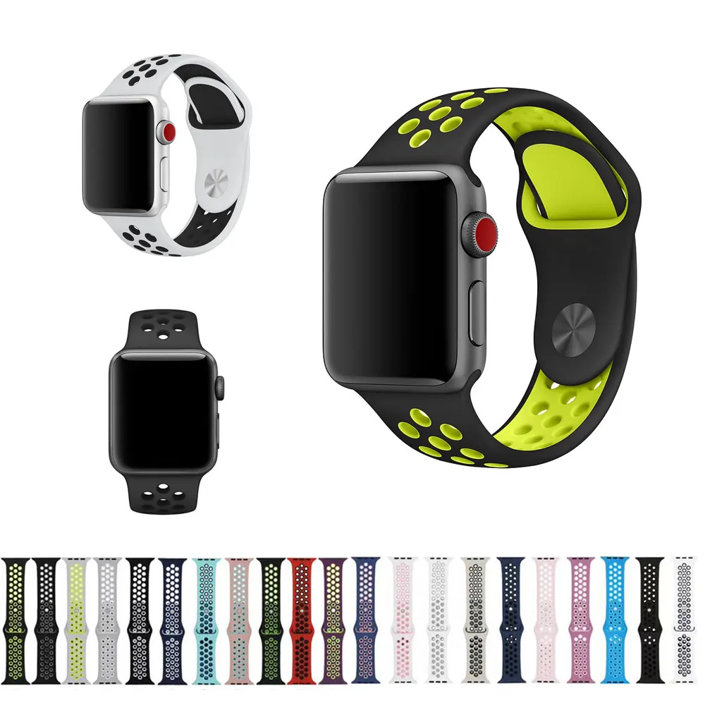 20 colori di Sport Fascia per Apple Watch Band 44mm 40mm 38mm 42mm  Sostituzione del Cinturino di Vigilanza per iWatch Fasce Serie 4 3 2  1|strap bracelet|sport bandband for apple watch - AliExpress