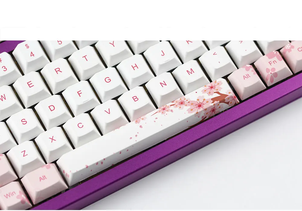 Kbdfans Новое поступление пять поверхностных сублимации sakura keycaps 126 клавиш для механической клавиатуры mx cherry switch