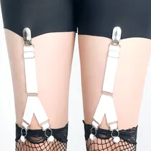 2 шт. сексуальные светоотражающие полоски на ногу подвязка пояс эластичный ремень для чулок сексуальные металлические зажимы для женщин Harajuku Нижнее белье Пояс на подтяжках