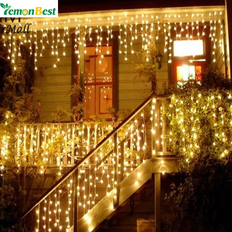 Christmas Lights Outdoor Decoration 3.5m Droop 0.3-0.5m Led Curtain Icicle String Lights