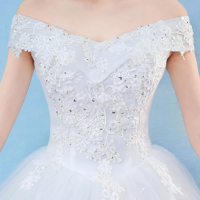Новое свадебное платье Mrs Win элегантное бальное платье с открытыми плечами классическая Вышивка Аппликации Vestido De Noiva свадебное платье es