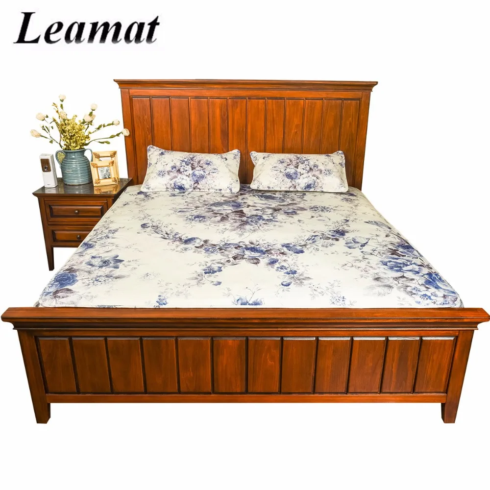 Bedding Set Royal Cooling Bed Topper Mattress Summer Sleeping Bedding Set Royal Cooling Bed Topper Mattress Summer Sleeping Leather Mat Rose Printing King Size Drap De Lit Flat Sheet Sets In From Home Garden On