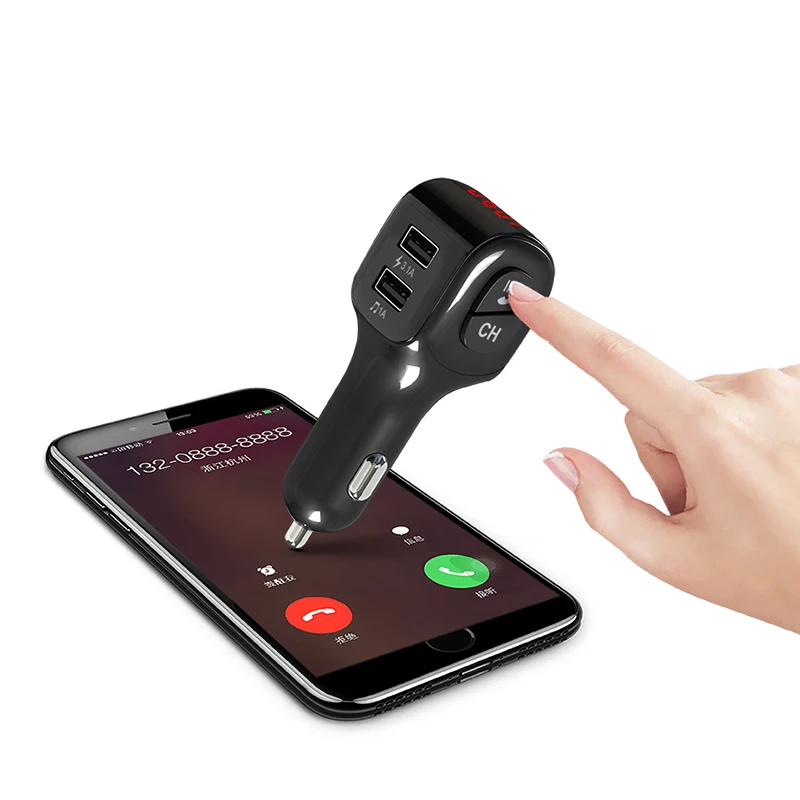 

A01 Mini Car MP3 Player Double USB Car Fast Charger Bluetooth FM Transmitter 68dB Car Charger MP3 Player