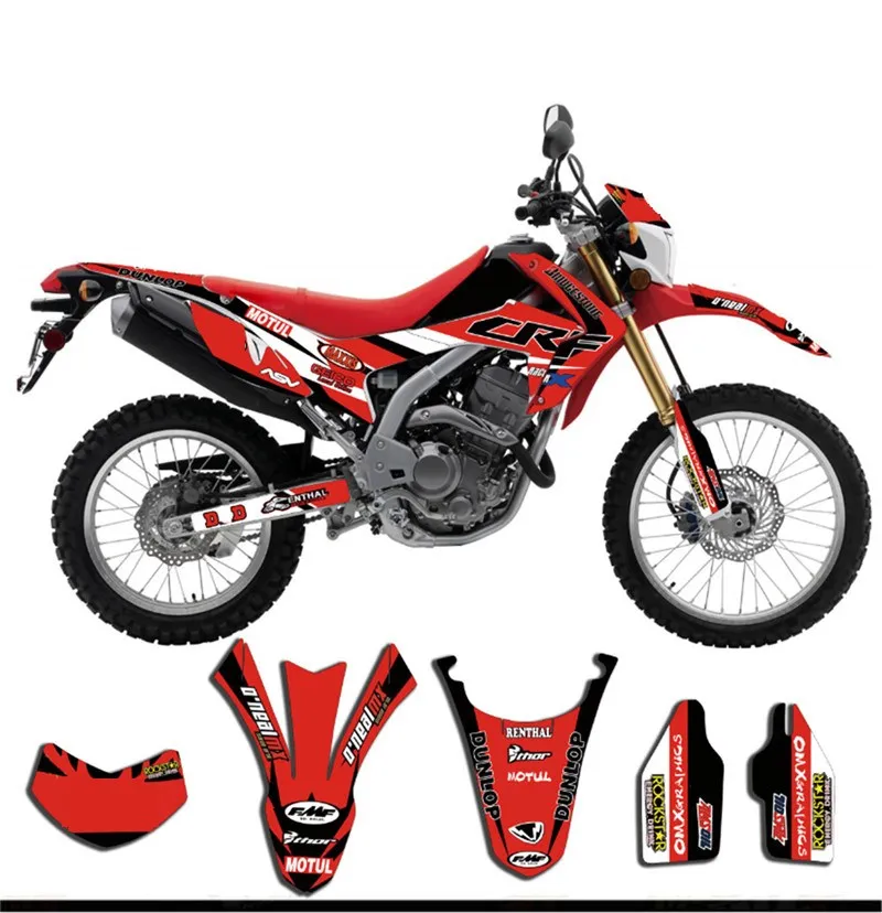 Индивидуальные номер Gloss графика комплект Наклейка для Honda CRF250L 2010 2011 2012 2013 2014 2015 2016 CRF 250L