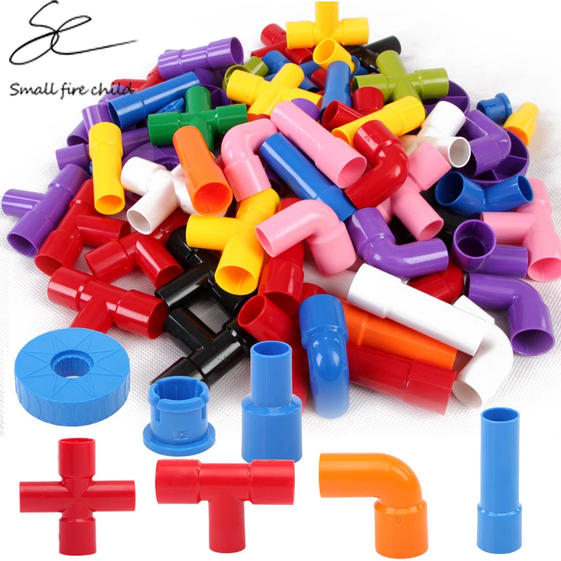 Big Assembling Water Pipe Building Blocks Toy Baby Kids Pipeline Tunnel