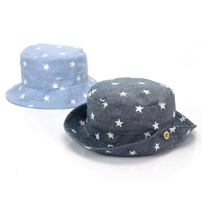 

Soft Cotton Summer Baby Sun Hat Infant Boys Girls Bucket Hat Denim Cotton Toddler Kids Tractor Cap 2019
