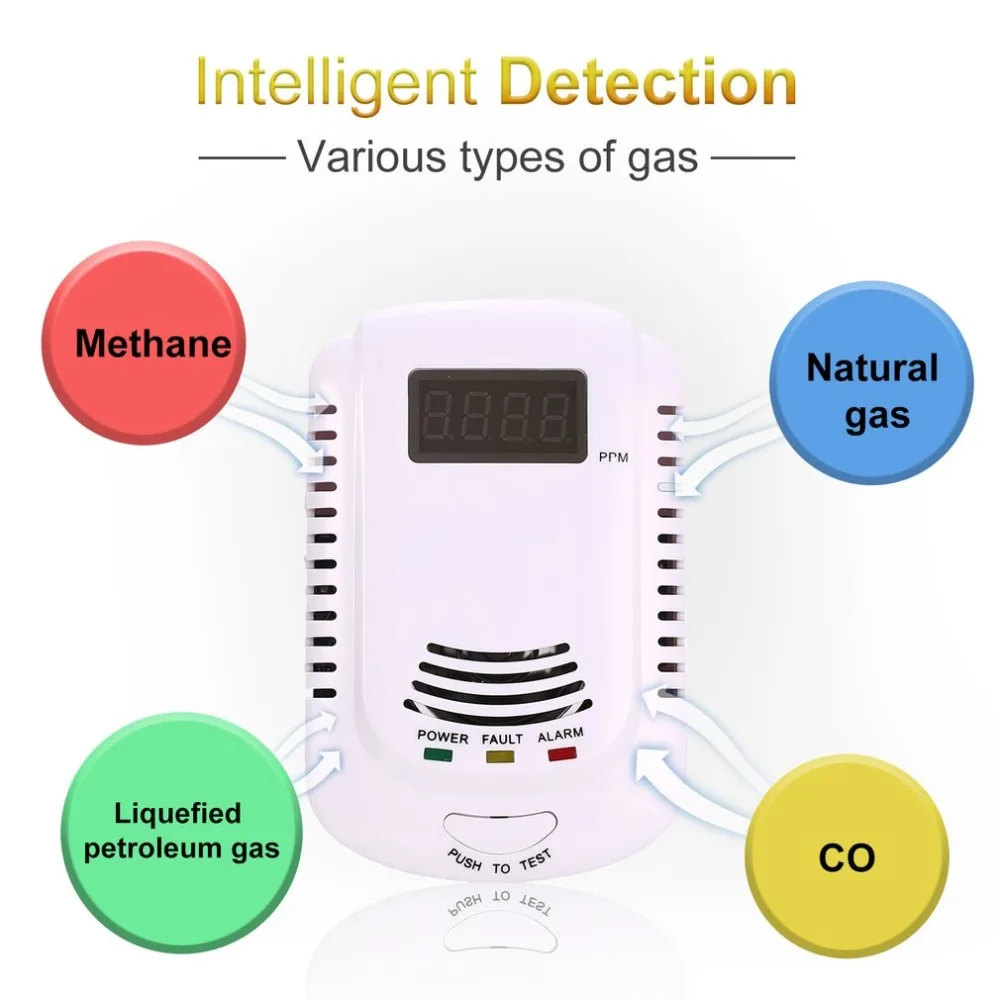 Детектор горючих газов, датчик сигнализации LPG, анализатор природного газа, тестер утечки, звуковой светильник, сигнализация, охранная сигнализация