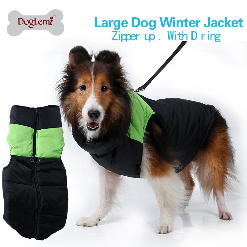 Newly design large dog coat Zip up dog jacket sleeveless warm coat