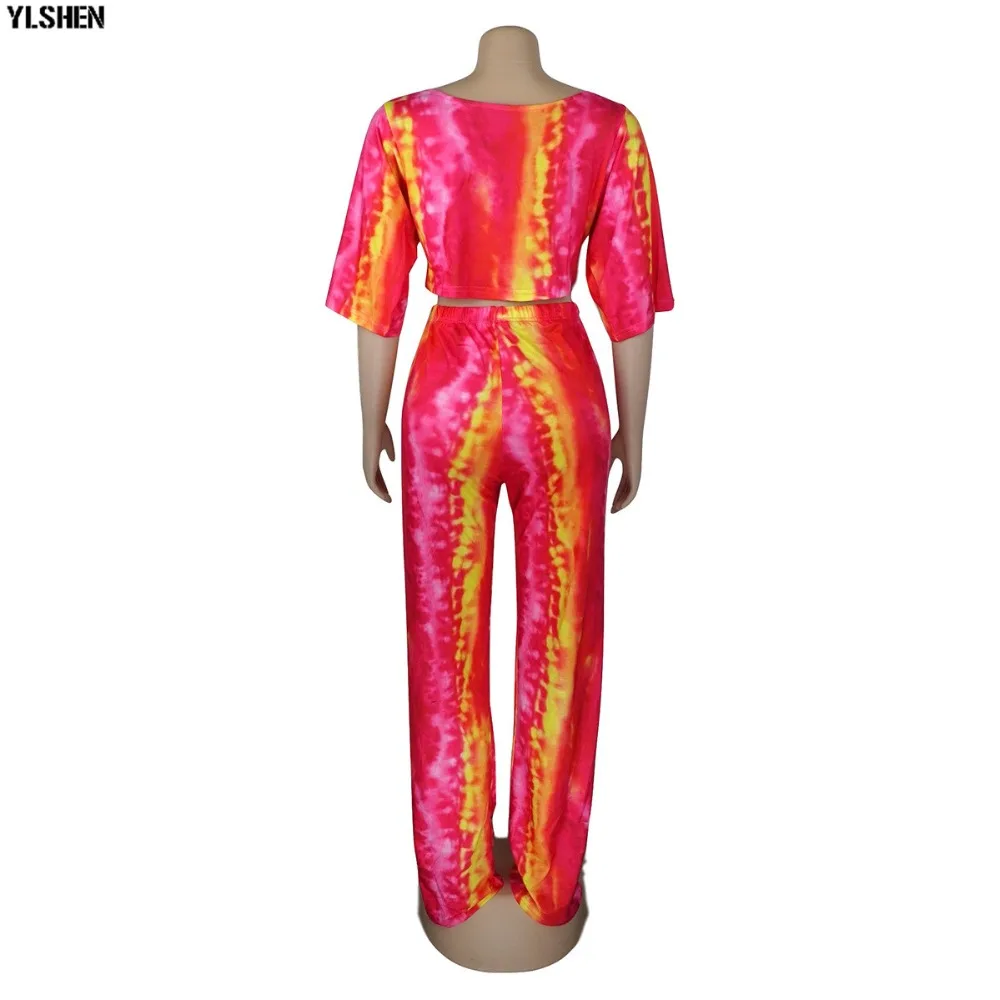 2019 Plus Size 2 Two Pieces Sets Women Gradual Print Casual Short Tops Sweatshirt Pants Suits Women Tracksuits Hoodies Outfits09