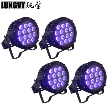 

Free Shipping 4pcs/lot Disco Stage Lights LED Par Can 14*18W RGBWAP 6in1 Light DMX512 Control For Outdoor Show/Performance/Party