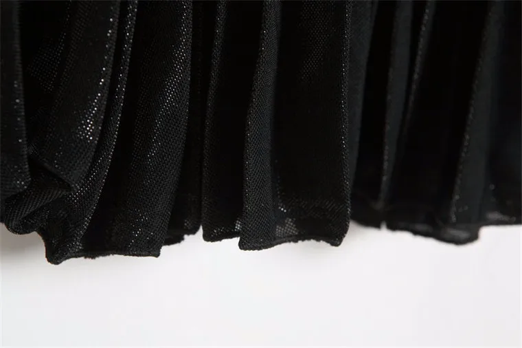 Neophil Для женщин Тюль Миди-юбки плетением в стиле пэчворк с блестками и верхом «гармошкой»; женские вечерние юбки золотого цвета для девочек Высокая Талия Брюки-клеш Saia S1025