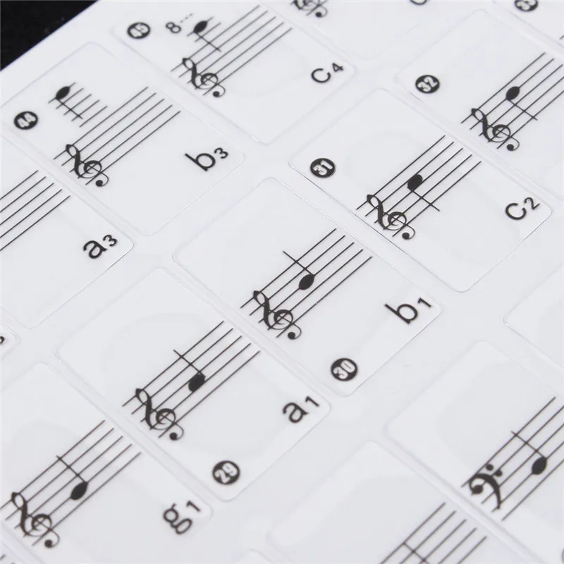 Белая прозрачная наклейка на клавиатуру для фортепиано|piano keyboard stickers|stickers pianokeyboard