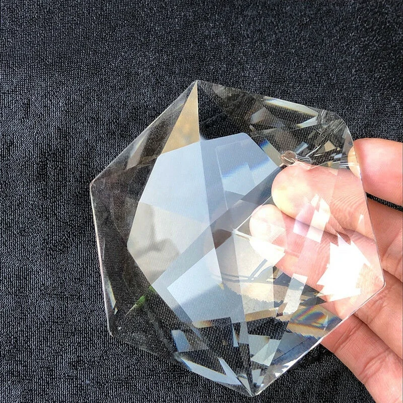 Hexagram Large Crystal Chandelier Glass Prisms Pendant Judaism Suncatcher 