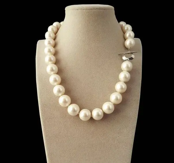 

lady's Jewellery gift jewerly Huge 11-12mm South Sea White Shell pearl Black Sea Shell Pearl Necklace