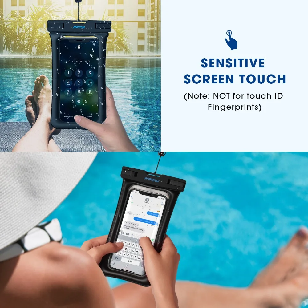 Mpow IPX8 للماء حقيبة حالة العالمي 6.5 بوصة الهاتف المحمول حقيبة السباحة حالة اتخاذ الصور تحت الماء ل فون Xs سامسونج هواوي