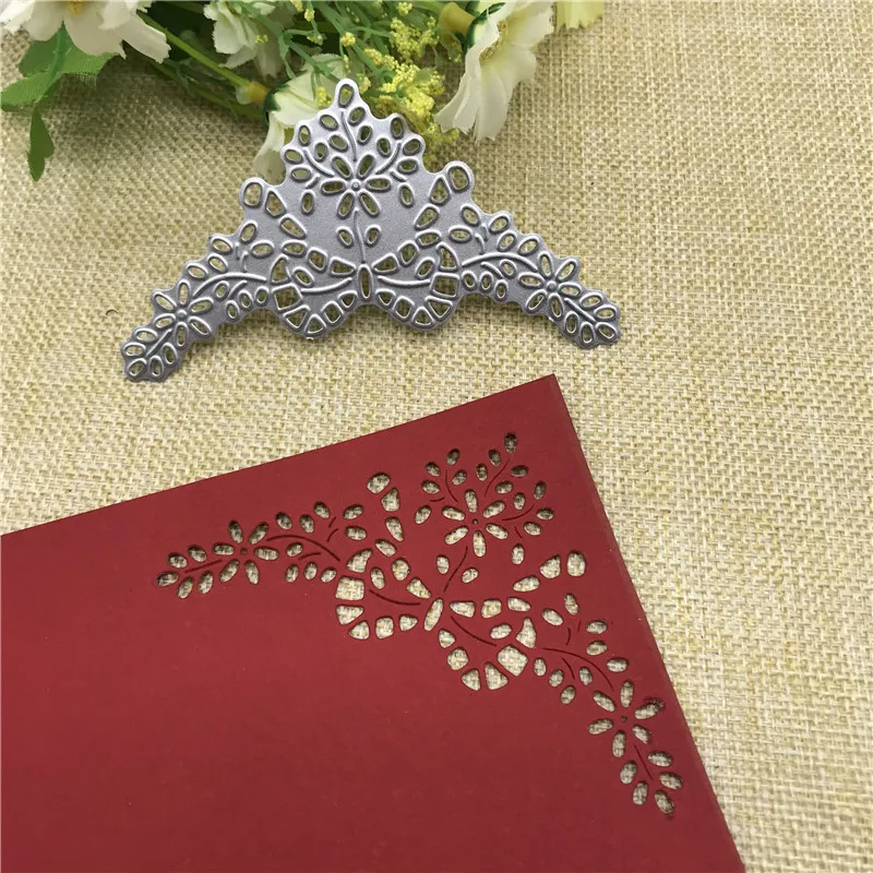 

Corner angle flower Metal Cutting Dies Stencil Scrapbooking Photo Album Card Paper Embossing Craft DIY Dies Cut