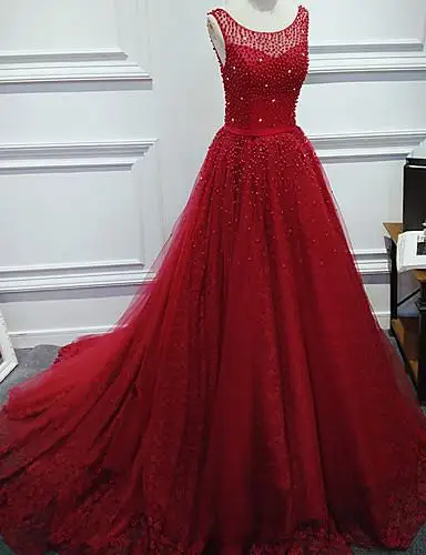 JIERUIZE Красные Свадебные платья Красные кружевные жемчужные свадебные платья а-силуэта со шлейфом Свадебные платья robe de mariee