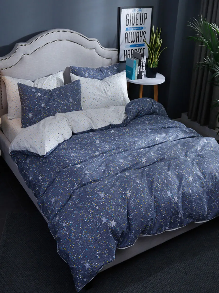 

3/4 Pcs Bed Cover Set Nordic Brief Style Cozy Bedding Set