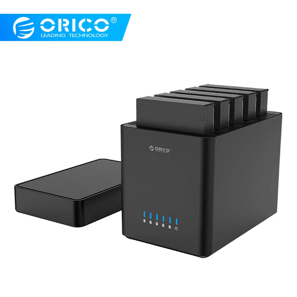 ORICO 5 Bay USB3.0 корпус для жесткого диска магнитного типа 3,5 дюймов док-станция для жесткого диска Поддержка 50 ТБ Макс 5 Гбит/с UASP 12 В адаптер