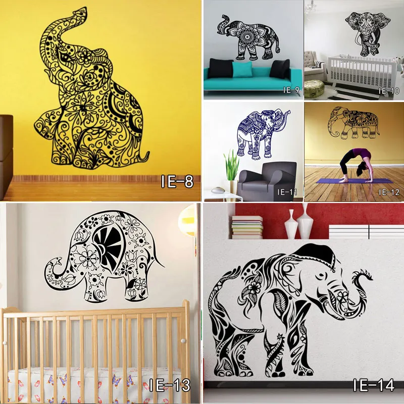 Indian Hinduism Wall Sticker Home Decorations Vinyl Wall Decal Elephant