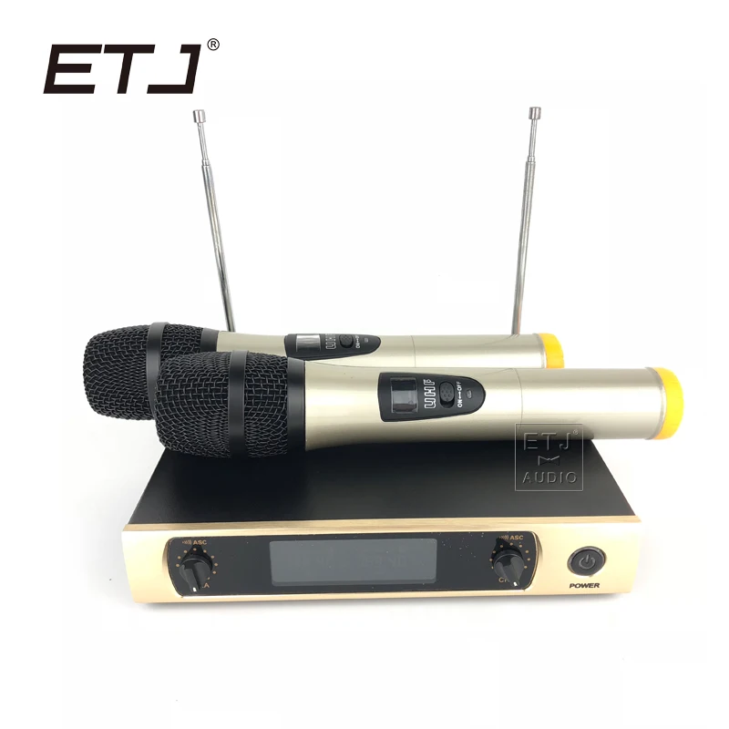 

ETJ Brand Professional Wireless Microphone 2 Transmitter Handheld Stage Performance Free Shipping L-001