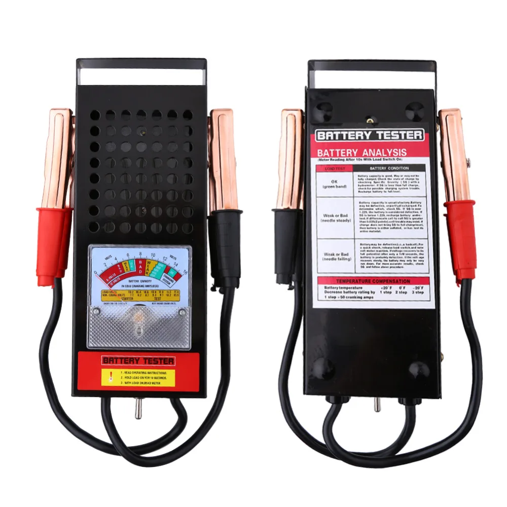 1 Pcs Car Vehicle Battery Tester Load Drop Charging System Analyzer Checker Tool 6V-12V 100Amp High Qualty