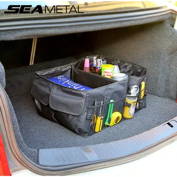 

Car Trunk Organizer Bag Oxford Folding Storage Box Cargo Goods Stowing Tidying SUV Auto Pocket Accessories Travel Portable Food
