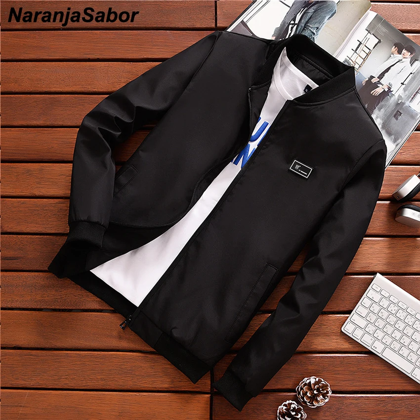 

NaranjaSabor 2019 Men's Casual Jackets Spring Autumn Slim Fit Men Bomber Jacket Male Pilot Flight Coats Mens Brand Clothing N445