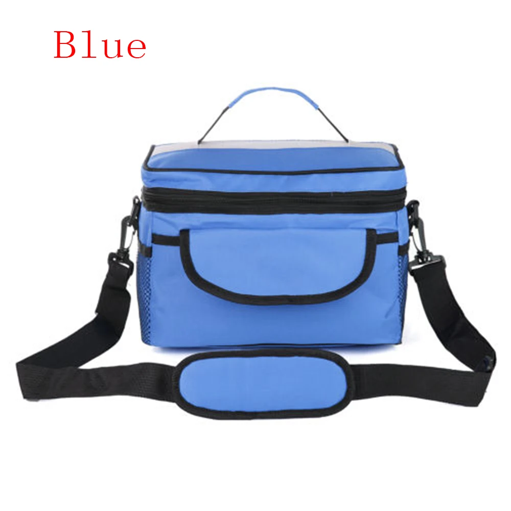 Оксфорд Складной изоляции большой ёмкость портативный сумка для хранения Обед термальность еда Пикник изолированные водонепроница - Цвет: Blue Lunch bag