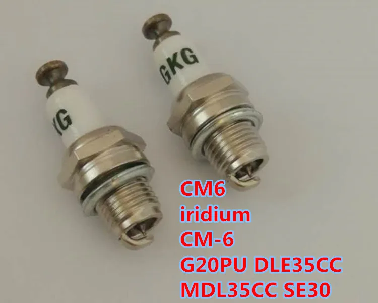

HOT GKG Iridium Spark Plug CM6 2pcs FOR U20MU UY6 CM-6 CM6 G20PU MLD35CC DLE30 candel SE300 for 5812 telecontrolled aircraft